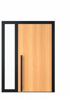 drzwi aluminiowe zewnętrzne, drzwi drewniane z czarnym pochwytem, drzwi drewniane, drzwi drewno naświetla, drzwi wejściowe do domu, drzwi panelowe, drzwi aluprof, drzwi comfort