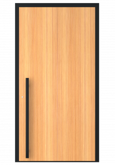 drzwi aluminiowe zewnętrzne, drzwi drewniane z czarnym obniżonym pochwytem, drzwi drewniane, drzwi drewno, drzwi wejściowe do domu, drzwi panelowe, drzwi aluprof, drzwi comfort